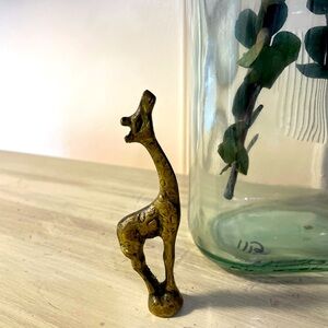 Vintage 3” Brass Giraffe Statue Knickknack